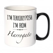 Terribly Posh Black Handled Mug
